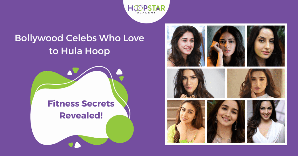 Bollywood celebrities practicing hula hoop fitness exercises