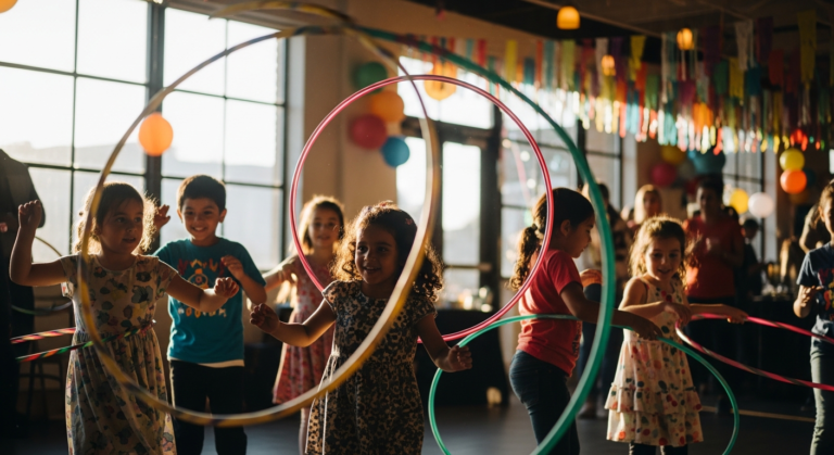 Kids hula hooping - Celebrate Holi with a Colourful Spin – Join Our Holi Special