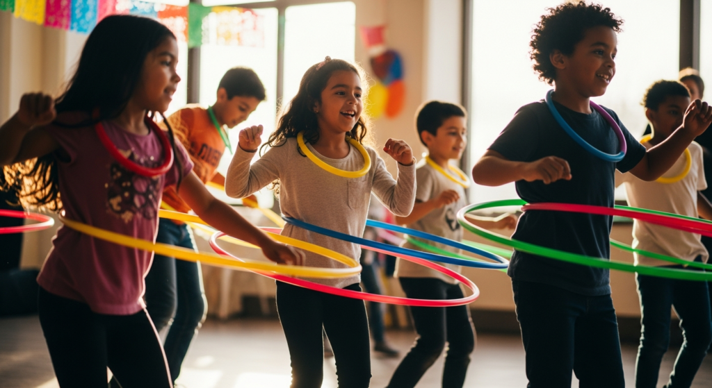 Kids hula hooping - Teacher’s Day Hula Hoop Celebration: Showcasing Our Apprecia