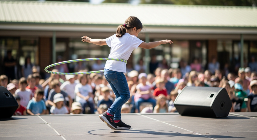 Kids hula hooping - Rianna: An 8-Year-Old’s Hula Hoop Journey to Mastery